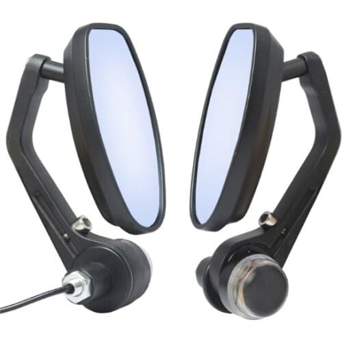 50LC 1pair 22mm 7/8" Universal Motorcycle Handlebar Bar End Mirrors Turn signals