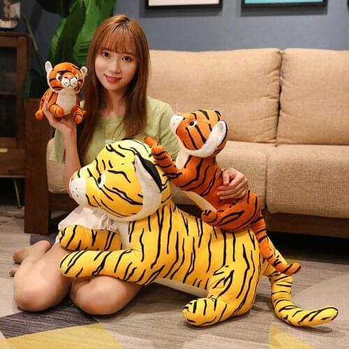 1pc 30-100cm Real Life Tiger Plush Toys Ferocious Wild Animal Simulation Brown Forest King Doll Pillow Children Birthday Gift