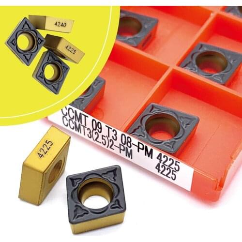 10PCS CCMT09T308 PM 4225 Internal Turning Tools Carbide Insert High Quality Lathe cutter Tool