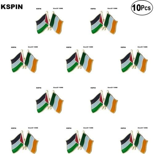 Palestine & Ireland Friendship Lapel Pin Flag badge Brooch Pins Badges 10Pcs a Lot