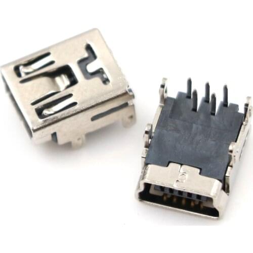 20Pcs Mini USB Type B 5-Pin Female Socket Right Angle DIP Jack Connector