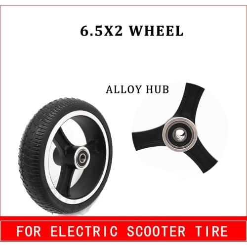 6.5INCH 6.5X2 Solid tyre wheel Puncture Proof for Fast wheel F0 jackhot carbon fiber electric Folding scooter plastic/alloy hub