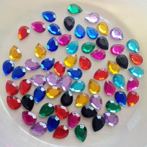 60PCS 10*14mm Water Drop Flatback Crystal Rhinestone Wedding/Clothes Wedding Art Decoration DIY