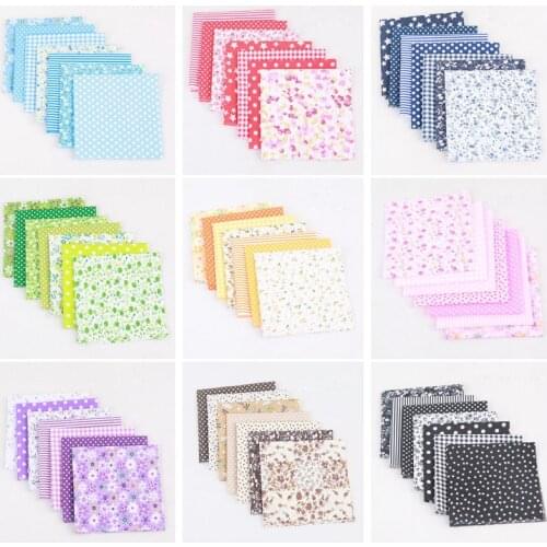 7pcs Cotton Printed Fabric Thin Density Bundle Square Stitching Lint DIY Quilting Flower Pattern Artcraft 25*25CM
