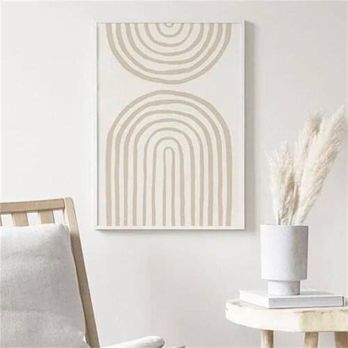 Abstract Beige Arches Wall Art Poster And Print Geometry Line Drawing Canvas Painting Nordic Pictures Living Room Home Decor