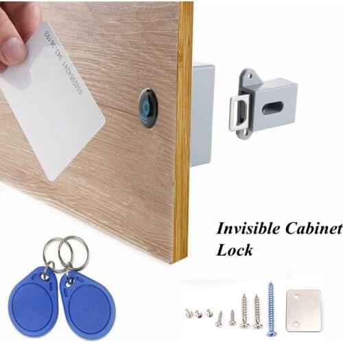 Battery RFID Digital Cabinet Lock Invisible Hidden IC Card Sensor Smart Door Lock Locker Drawer Wardrobe Wooden Door Lock