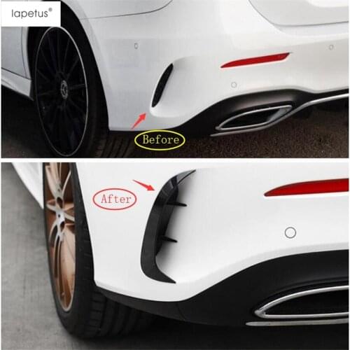 Lapetus Accessories Fit For Mercedes Benz A Class V177 A180 A200 A220 A250 Sedan 2019 Rear Tail Bumper Fog Lights Lamp Cover Kit