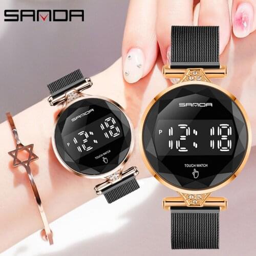 Luxury Top Brand SANDA Women Digital Watches Fashion Electronic Sports Watches for Women Water Resistant Ladies Wristwatch 2020