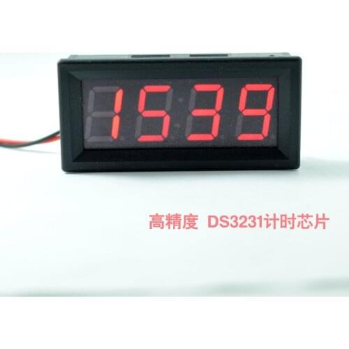 0.56" Digital DC5~60v Voltmeter Temperature SCM Clock DIY for Automative usage with red color,single temperature