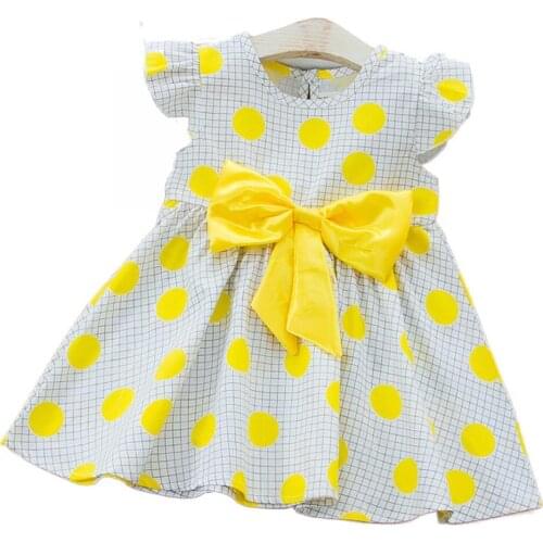 Girls Casual Holiday Dresses Summer Plaid Polka-Dot Dress For Children Clothing 1 2 3 4 5 Year Toddler Girls Clothes Cute Minnie