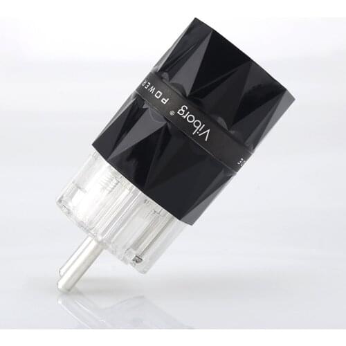 Hi End Viborg VE503S Pure Copper Silver Plated EU Plug Type Schuko Power Plug Hifi Connectors