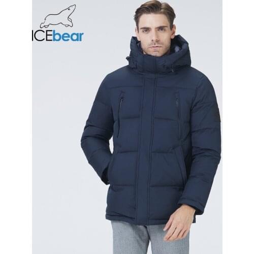 ICEbear 2021 new winter mens jacket hooded mens clothing thicken warm jacket fashion brand mens MWD21823i