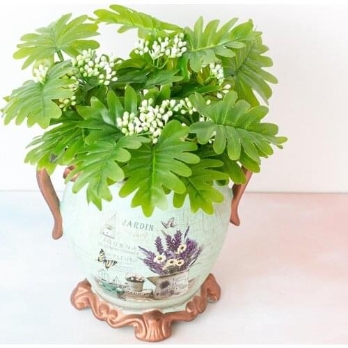 1Pc Artificial Plant Monstera Leaf Miniascape Wedding Party Table Bonsai Decoration Home Office Artificial Plants Plastic