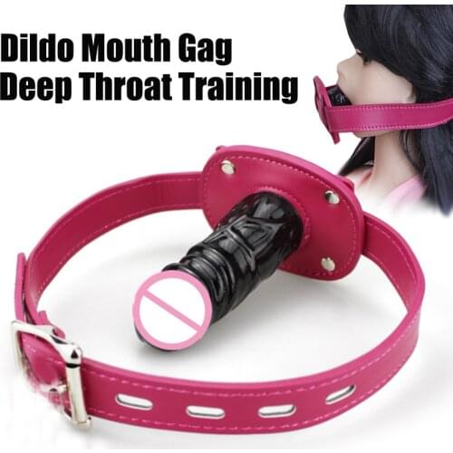 Open Mouth Gag,Penis Plug Oral Dildo Mouth Gag Fetish BDSM Bondage Slave Restraint Oral Fixation Adult Game Sex Tool For Couples