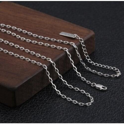 Wholesale S925 Sterling Silver Fashion Jewelry Personality Trend Wild Show Letter Card 2mm Men And Women Necklace