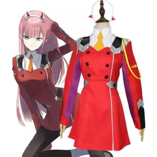 Animie Game DARLING in the FRANXX 02 Zero Two Cosplay Costume Women Halloween Uniform Full Sets Wig Role Playing DFXX C85K182