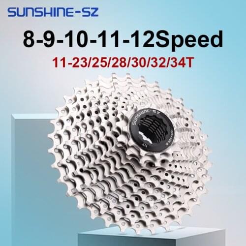 SUNSHINE-steering wheel road bike 11-25 / 28/32 T, flywheel cassette 8/9/10/11/12 speed, suitable for Shimano HG, bike parts