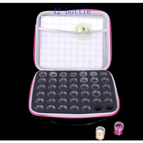 New style 42 Bottles diamond mosaic Tool Container Storage Diamond Painting Box Accessories Holder Hand Bag Zipper box
