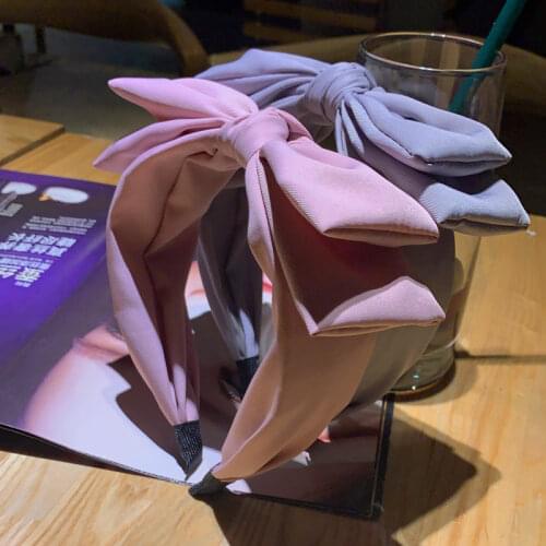 Cute Ribbon Big Bow Headband Corss Knot Hairbands Hair Hoop Fashion Ladies Solid Color Hair Bands For Girl Hair Accessories