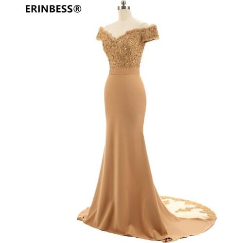2021 Champagne Wedding Guest Dress Bridesmaid Cap Sleeve Appliques Beaded Mermaid Bridesmaid Dresses Robe Demoiselle D'honneur