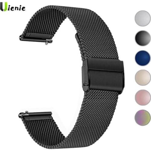 For Samsung galaxy watch Active 2 44mm 40mm Band Quick Release Watch Milanese Stainless Steel Watchband Active2 20mm watch Strap