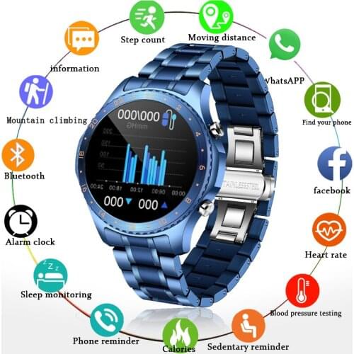 LIGE Fashion Smart Watch Men Full Touch Screen Sport Trancking Watch Waterproof Bluetooth Call For Android IOS Smartwatch Mens