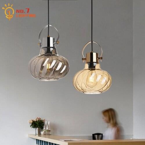 Modern Industrial Luxury Pendant Lights Stainless Steel Glass Hanging Lamp Led E27 Restaurant Living/Dining Room Bedside Stairs