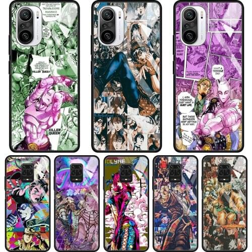 JoJos Bizarre Adventure Anime Glass Case for Xiaomi Redmi Note 9S 7 9 8 10 Pro Max 8T 9c 9A 9T Cover for Redmi K40 K30 K20