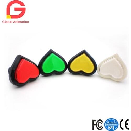 10 Pcs Heart-Shaped LED Push Button With Light For Arcade Game Machine