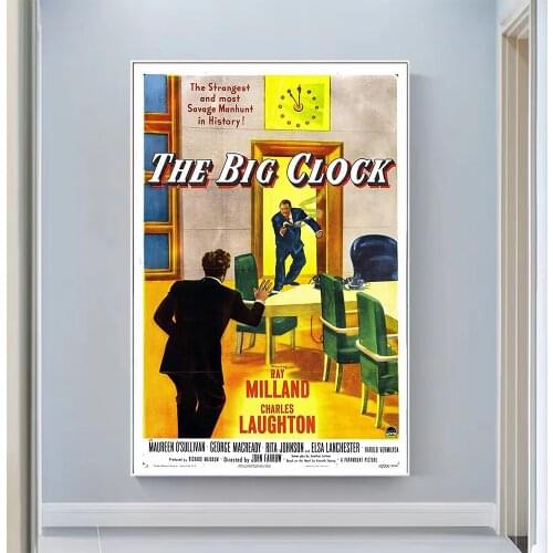 V0763 The Big Clock (3) Vintage Classic Movie Wall Silk Cloth HD Poster Art Home Decoration Gift
