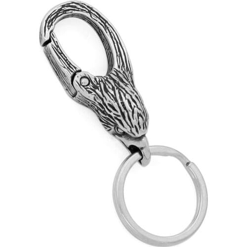 VikingCeltic 316L stainless steel viking odin raven animal keychain