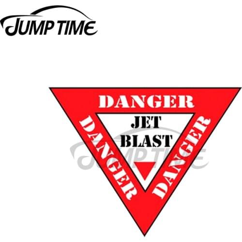 Jump Time 13 x 10.2cm For Danger Triangle Jet Blast! Sign Car Stickers Windows Scratch-proof Vinyl Car Wrap Waterproof Decal