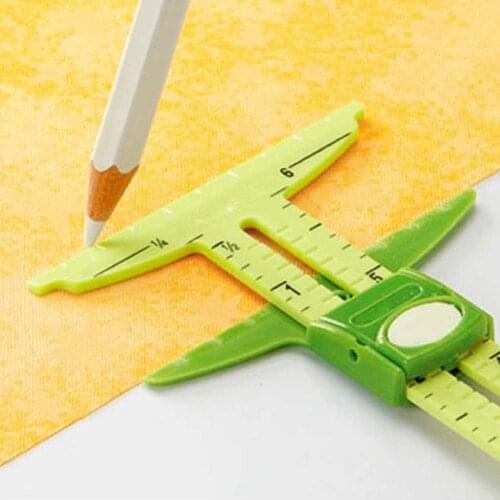 High Precision 5-in-1 Plastic Sliding Gauge Sewing Splicing Ruler Clothes Tailor Measuring Patchwork Ruler Tailor Ruler Tool