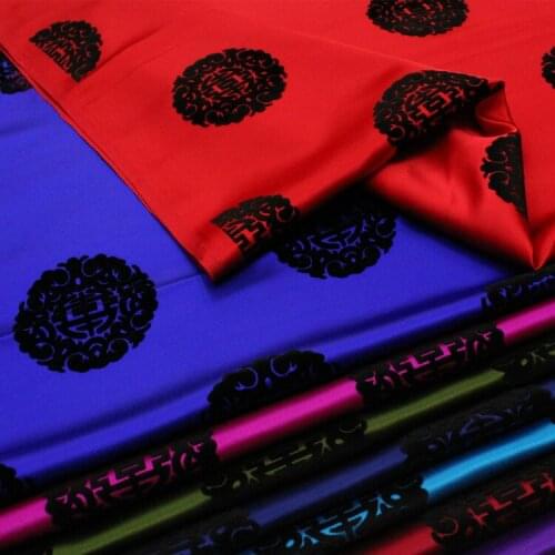 Width 29'' Chinese Style Jacquard Brocade Silk Fabric By The Half Yard For Cheongsam Tang Costume Pillow Material