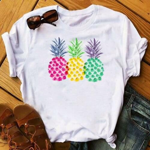 2020 Pineapple Fruits Clothing T-shirt Fashion Female Tee Top Graphic T Shirt Women Kawaii Camisas Mujer Clothes