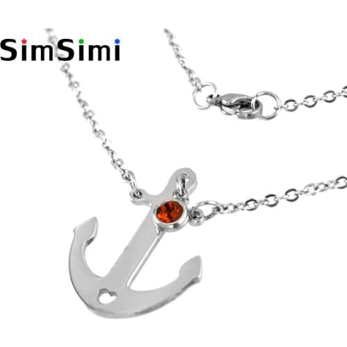 Female women jewelry charm birth stones Choker gift Rolo chain Stainless steel Necklace pulseras mujer