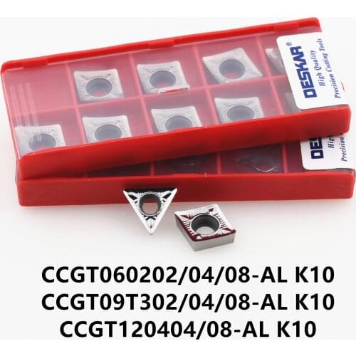 10PCS DESKAR CCGT060204 02 08 CCGT 09T304 CCGT09 CCGT120404 AL K10 Aluminum Blade CNC Lathe Turning Tools Copper Cutter Tool