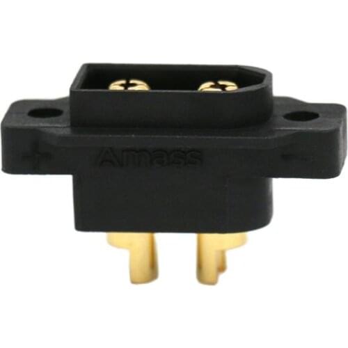 10PCS RC Aircraft FPV Drone AMASS Waterproof Black XT60EW-M Plug XT60E can be Fixed 3.5mm Gold-plated Male Connector Adapter