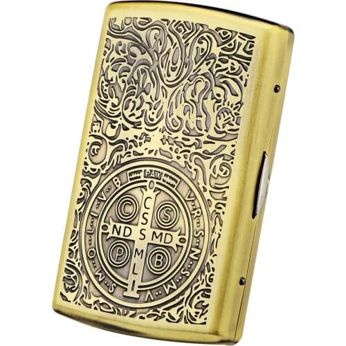 12pcs Cigarette Constantine Brass Metal Cigarette Case Portable Mini Cigarette 93*56*19.5MM