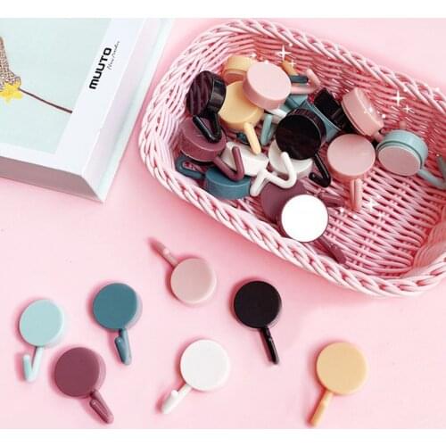 2pcs/lot Hook Plastic Door Hanger Self Adhesive Wall Hanger Hat Racks Key Hanger Wall Organizer Home Decor Key Holder