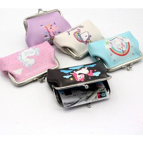 30pcs/lot Fashion Unicorn Cartoon Simple Hasp magical Wallet Mini Snacks Coin Purse Fabric non-woven plush backpack