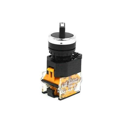 380VAC 10A DPST 4-Terminal 2-Position Selector Self-Locking Push Button Switch
