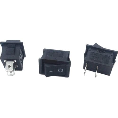 50pcs 7KA-0013 15*21mm 2pins rocker switch copper/iron pins switches on-off buttons for car and audiovisual equipment (iron)