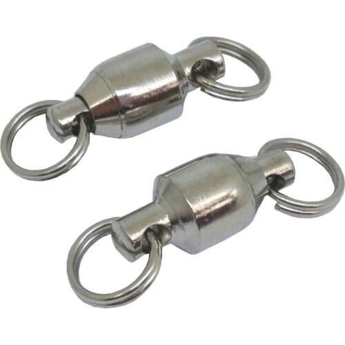 500 pieces/lot Ball Bearing Swivels Fishing with Split Ring Fishing Swivels Connector Fishing Accessories Pesca