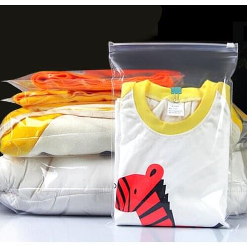 500Pcs/lot Reclosable Clear Plastic Underwear Storage Bag For Travel Clothes Package Transparent Zip Lock Poly Packaging Bag