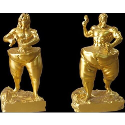 Abstract Self FitnessCarve Sculpture Decoration Bodybuilding Figures Muscle Men Resin Statue Fitness Room Craftwork Decor