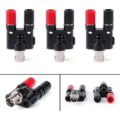Artudatech 3PCS BNC Female to Two Dual Banana Jack Binding Coaxial Adapter Connector