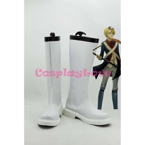 Custom White American Cosplay Shoes Loong Boots from Axis Powers Hetalia Cosplay For Halloween Christmas