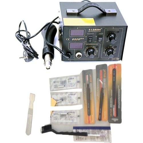 BGA Rework Station 2 In 1 SMD SAIKE 852D++ Soldering Station Hot Air Gun Rework Station Double Dual Digital Display