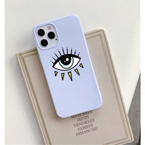 Lucky Eye Evil Eyes Print Purple Phone Case For iPhone 7 8 6s Plus SE 2020 12 11 Pro Max XR X XS MAX Soft Silicone Back Cover